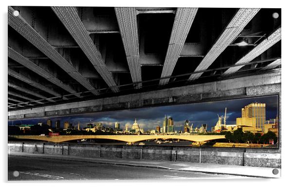 London Bridge under the Bridge Acrylic by David French
