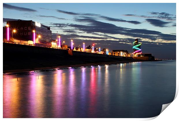 Redcar Seafront Print by Kerri Dowling