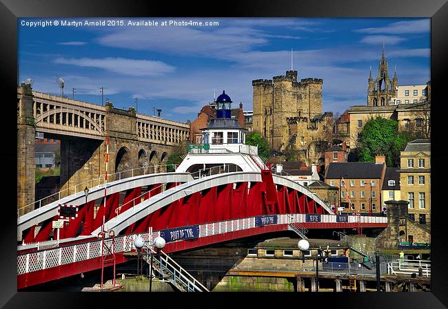 Swing Bridge Newcastle upon Tyne Framed Print by Martyn Arnold