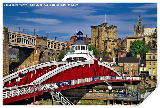 Swing Bridge Newcastle upon Tyne Print by Martyn Arnold