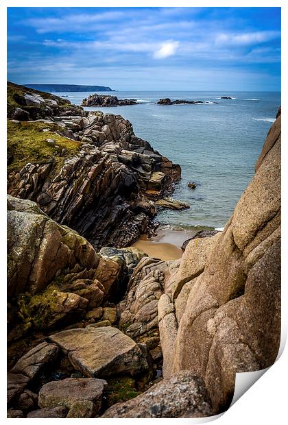Cruit Island Granite Rocks Donegal Ireland  Print by Chris Curry