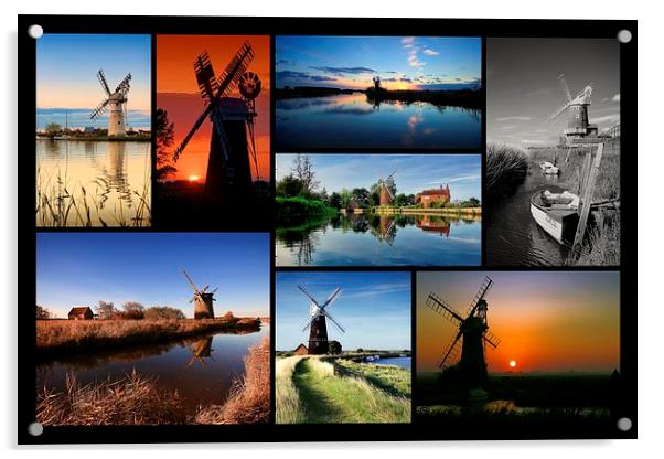  Norfolk Mill Montage Acrylic by Broadland Photography