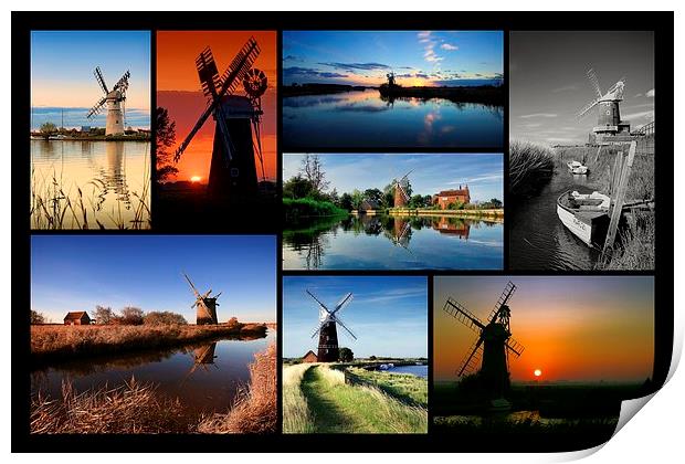  Norfolk Mill Montage Print by Broadland Photography