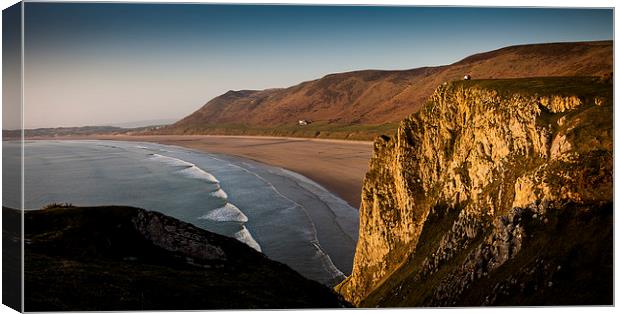  Rhossili bay Gower Canvas Print by Leighton Collins