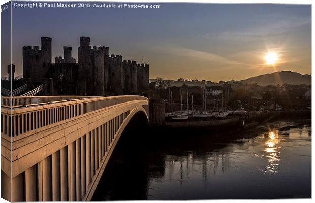 Conwy at sunset Canvas Print by Paul Madden