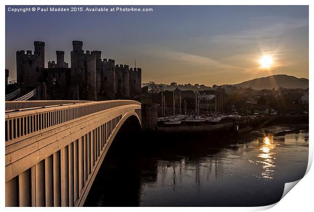 Conwy at sunset Print by Paul Madden