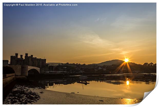 Sunset from the harbour Print by Paul Madden