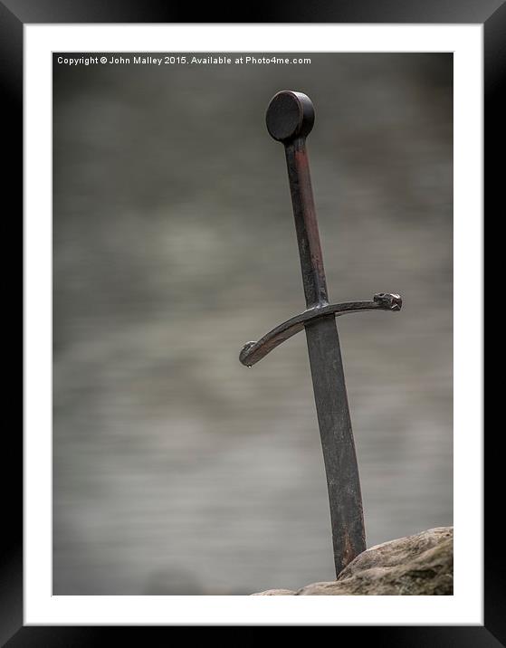  The Sword Excaliber Framed Mounted Print by John Malley