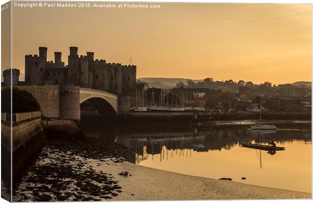 Conwy Castle and harbour Canvas Print by Paul Madden