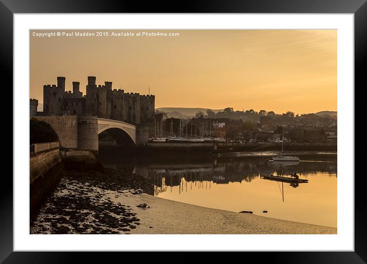 Conwy Castle and harbour Framed Mounted Print by Paul Madden