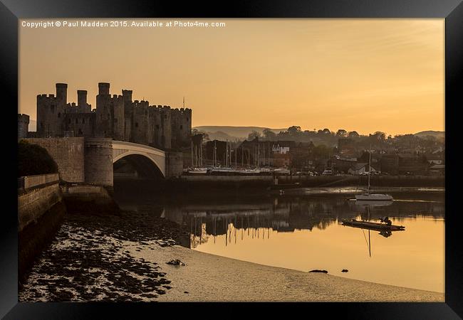 Conwy Castle and harbour Framed Print by Paul Madden
