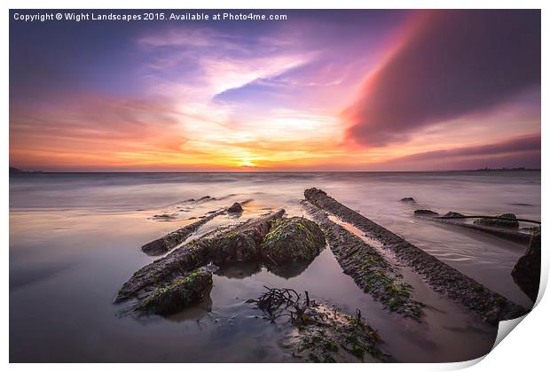 Solent Sunset Print by Wight Landscapes