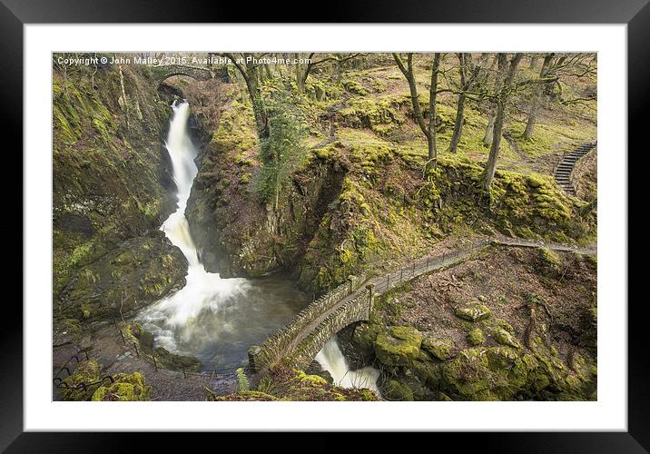 White Water Framed Mounted Print by John Malley