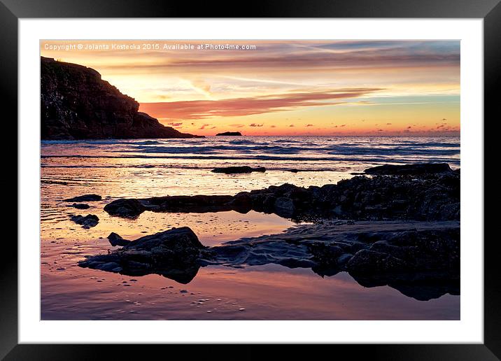  Sunset over the sea Framed Mounted Print by Jolanta Kostecka
