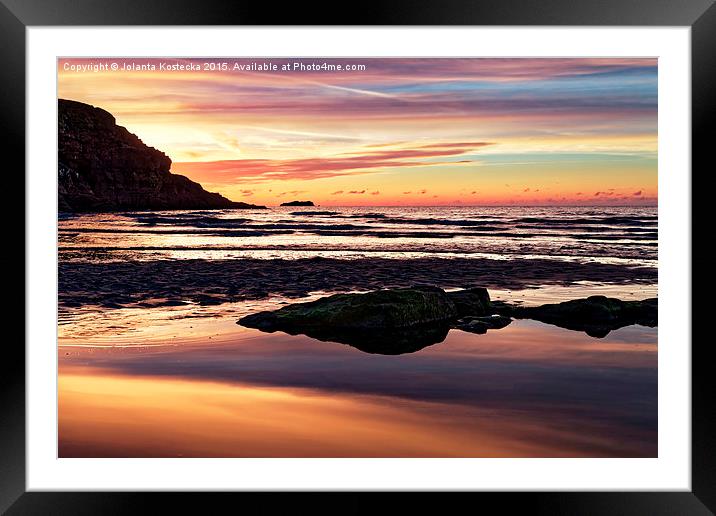  Sunset over the sea Framed Mounted Print by Jolanta Kostecka