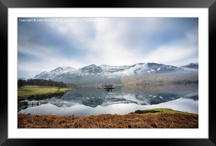  Reflections of Crummock Water Framed Mounted Print by John Malley