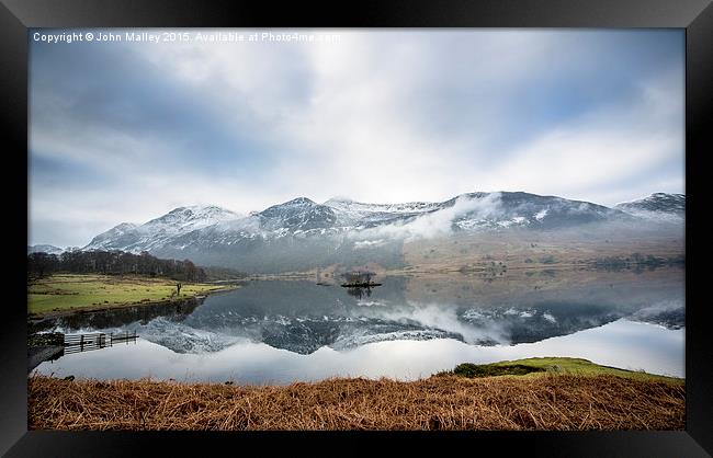  Reflections of Crummock Water Framed Print by John Malley