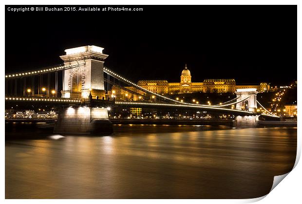  Budapest Chain Bridge and Royal Palace Print by Bill Buchan