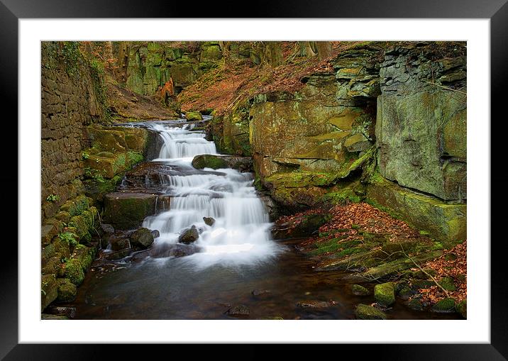 Lumsdale Waterfalls  Framed Mounted Print by Darren Galpin