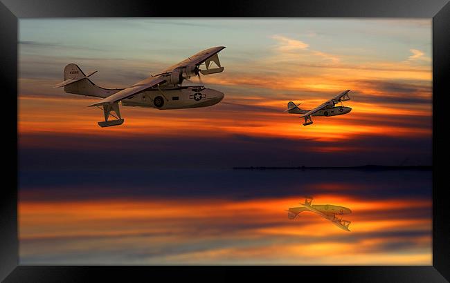  PBY Catalina sundown Framed Print by Oxon Images