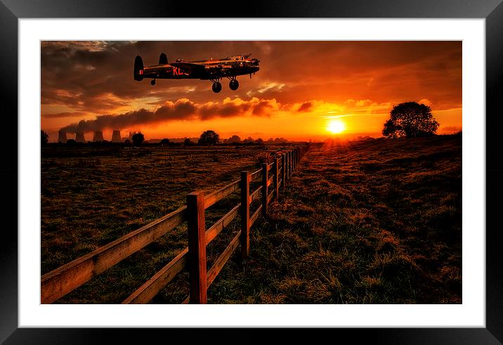  Lancaster Bomber Thumper flying low over country  Framed Mounted Print by Andrew Scott