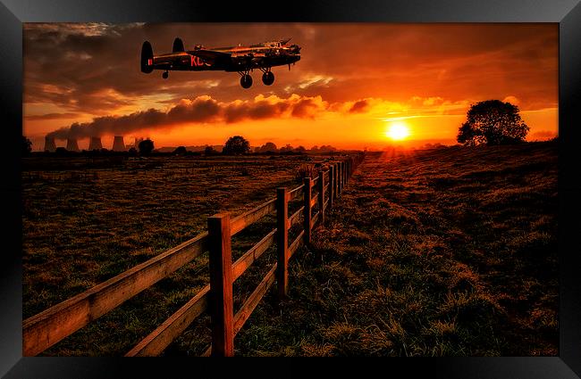  Lancaster Bomber Thumper flying low over country  Framed Print by Andrew Scott