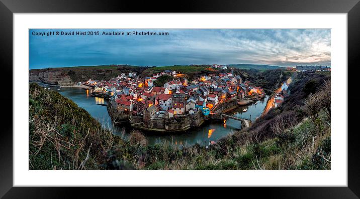  Staithes, At Dusk,east coast,Yorkshire, Framed Mounted Print by David Hirst