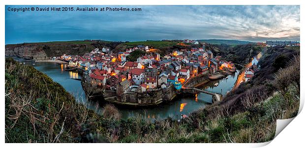  Staithes, At Dusk,east coast,Yorkshire, Print by David Hirst