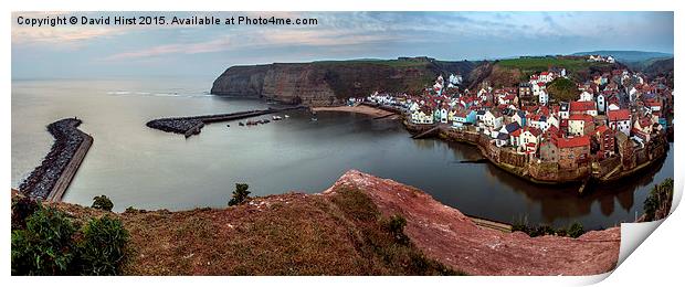 Staithes,panorama,coast, Print by David Hirst