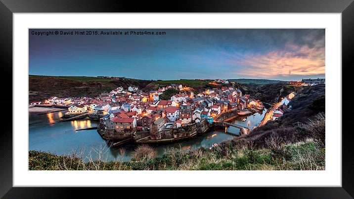  Sunset, Staithes,east coast, Framed Mounted Print by David Hirst