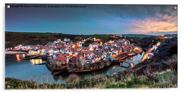  Sunset, Staithes,east coast, Acrylic by David Hirst