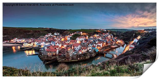  Sunset, Staithes,east coast, Print by David Hirst