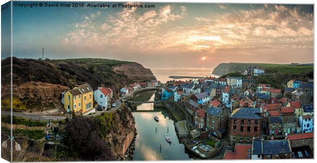  Staithes, Village, at Sunrise, Canvas Print by David Hirst
