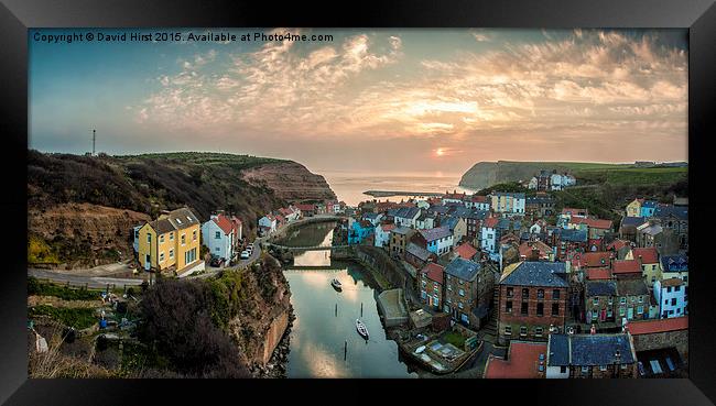  Staithes, Village, at Sunrise, Framed Print by David Hirst