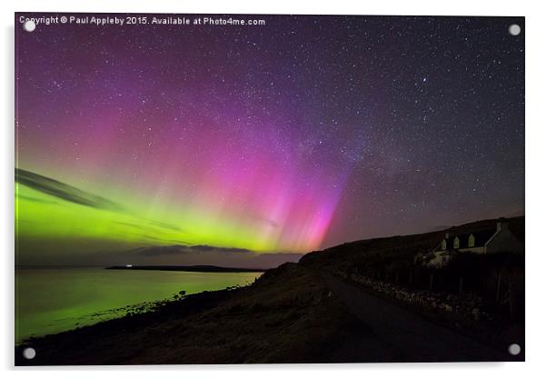  Staffin Bay Aurora, Isle of Skye, Scotland. Acrylic by Paul Appleby