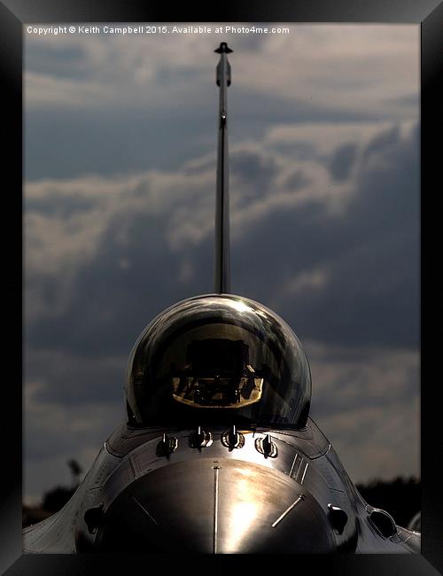  F-16 Falcon head-on Framed Print by Keith Campbell