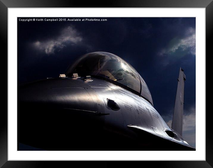  Norwegian F-16 Falcon. Framed Mounted Print by Keith Campbell