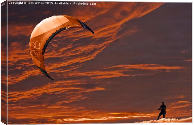  Surreal Surfing orange Canvas Print by Terri Waters