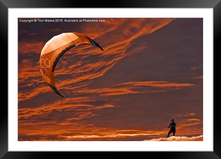  Surreal Surfing orange Framed Mounted Print by Terri Waters