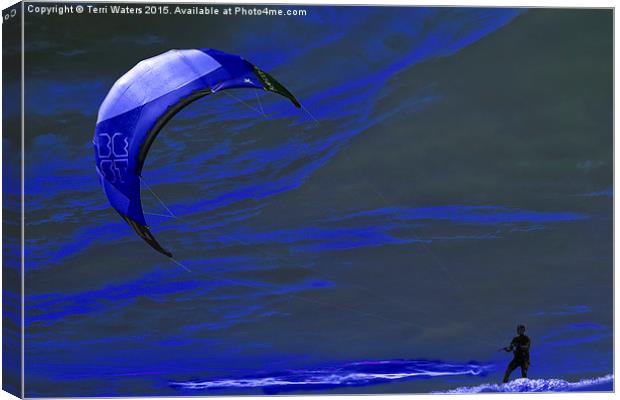  Surreal Surfing blue Canvas Print by Terri Waters