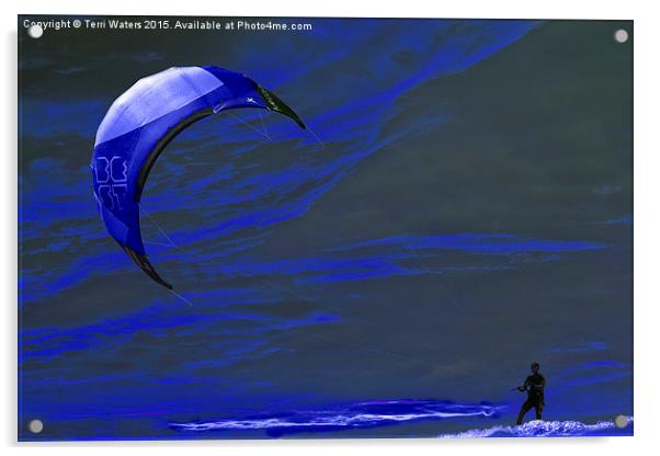  Surreal Surfing blue Acrylic by Terri Waters