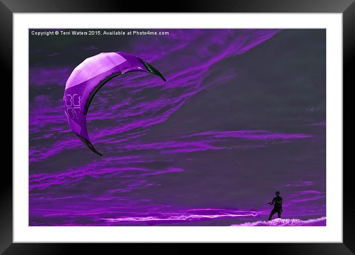  Surreal Surfing purple Framed Mounted Print by Terri Waters