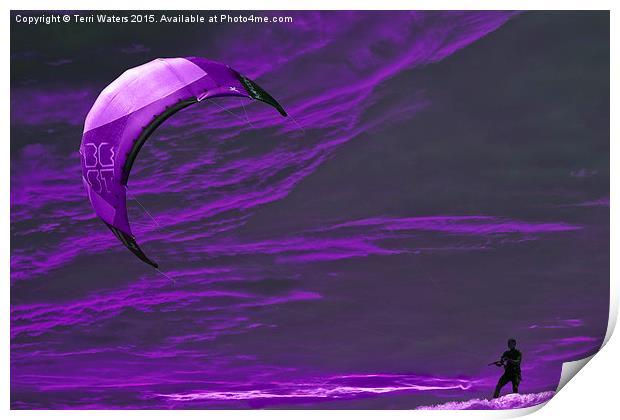  Surreal Surfing purple Print by Terri Waters
