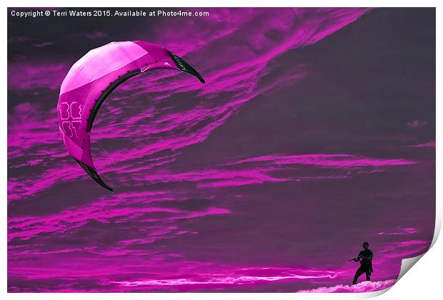 Surreal Surfing pink Print by Terri Waters