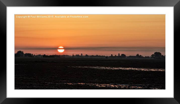  Dawn in the Lincolnshire Fens Framed Mounted Print by Paul Williams
