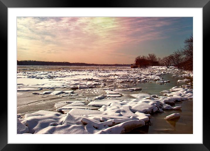  Winter on the Delaware Framed Mounted Print by Tom and Dawn Gari