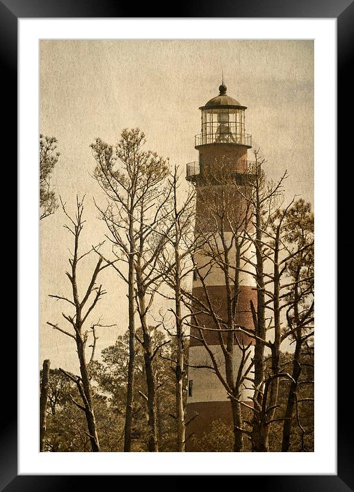  Textured Light House Framed Mounted Print by Tom and Dawn Gari