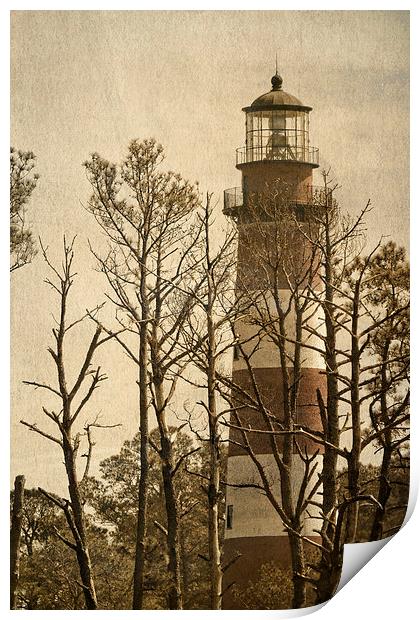  Textured Light House Print by Tom and Dawn Gari