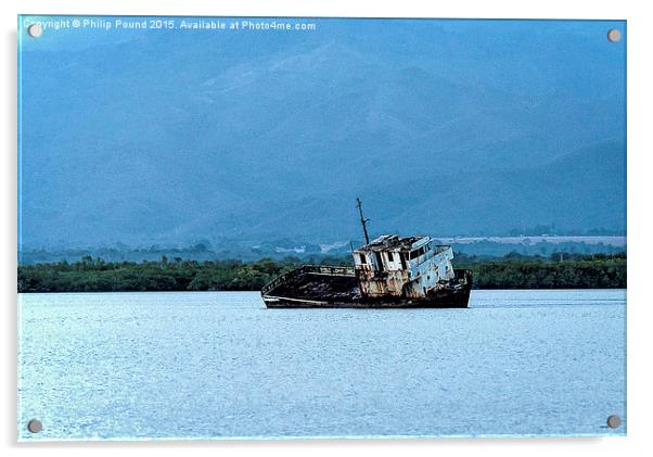  Abandoned Boat Acrylic by Philip Pound