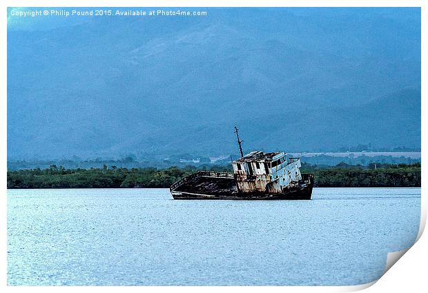  Abandoned Boat Print by Philip Pound